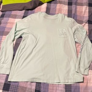 Vineyard Vines Light Green Whale Men’s Long Sleeve Shirt L Large
